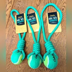 Dog toys, 3 tennis ball tug toys new with tags